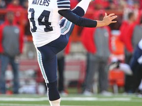 Argonauts kicker Swayze Waters says he is looking forward to playing outdoors this Sunday in Montreal. Jim Wells/QMI Agency)