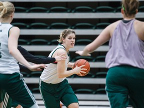 Saskia Van ginhoven has averaged 19 points per game in preseason action. (Ian Kucerak, Edmonton Sun)