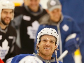 David Clarkson and the Toronto Maple Leafs at practice on Oct. 30, 2014, at the MasterCard Centre in Toronto. (STAN BEHAL/Toronto Sun)