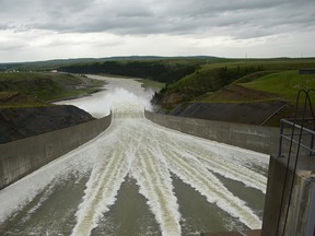 The Oldman Dam spillway during the June 2014 high water event in Pincher Creek. John Stoesser photo/Pincher Creek Echo.