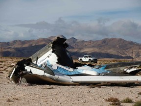 A piece of debris is seen near the crash site of Virgin Galactic's SpaceShipTwo near Cantil, California November 1, 2014. REUTERS/Lucy Nicholson