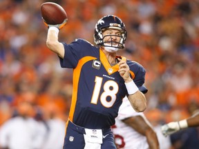 Broncos QB Peyton Manning is an early candidate for league MVP this season. (Chris Humphreys/USA TODAY Sports)