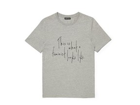 Elle UK, brand Whistles and The Fawcett Society teamed up  to create  ‘This Is What A Feminist Looks Like’ collection.  (Whistles.com)