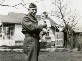 Albert Bishop, pictured in Dresden in 1940, holds his niece Sonya. Bishop served in both World Wars. (Submitted photo)