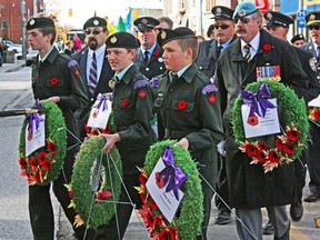 Members of the Petrolia Army Cadets won't make a Remembrance Day trip to Ottawa after the shooting on Parliament Hill in October. (DAVID PATTENAUDE/QMI Agency file photo)