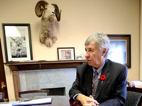 Alberta Finance Minister Robin Campbell speaks to the Edmonton Sun in a Exclusive interview at the Legislature in Edmonton, AB. on Friday, November 3, 2014.  Perry Mah/Edmonton Sun