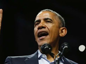 U.S. President Barack Obama at Temple University in Philadelphia, November 2, 2014.      REUTERS/Larry Downing