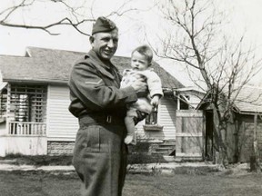 Albert Bishop, pictured in Dresden in 1940, holds his niece Sonya. Bishop served in both World Wars. (Submitted photo)