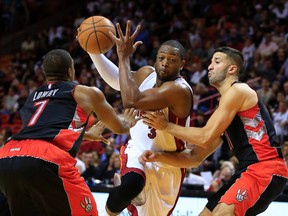 Dwyane Wade carved up the Raptors’ soft defence for 19 points, 11 rebounds and seven assists in the Heat’s win on Sunday. (Robert Mayer/USA TODAY Sports)