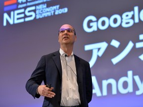 Andy Rubin speaks at a conference of the New Economy Summit 2013 in Tokyo on April 16, 2013. (AFP PHOTO/Yoshikazu Tsuno)