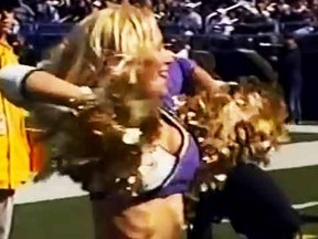 A screen grab of Molly Shattuck during her time as a Baltimore Ravens cheerleader. (YouTube)