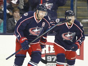 Blue Jackets defenceman Jack Johnson will have a hearing for a hit he delivered Tuesday night. (REUTERS)