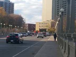 A man alleges two men tried to throw him off this bridge, Cummings bridge, on Tuesday night.  He managed to get away unscathed. 
Danielle Bell/Ottawa Sun