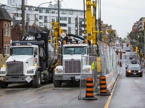 Construction along Eglinton Ave. W. near Chaplin Cres. in Toronto on Tuesday November 4, 2014. (Ernest Doroszuk/Toronto Sun)