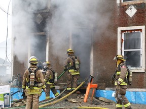 JOHN LAPPA/THE SUDBURY STAR
In this file phot, firefighters battle a house fire on Alder Street in Sudbury.