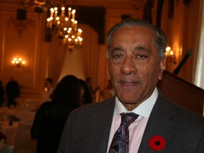 Wally Oppal, head of the B.C. Missing Women Commission, spoke against having a national inquiry into murdered and missing indigenous woman, at workshop on the issue in Winnipeg on Thursday, Nov. 6, 2014.