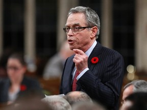 Canada's Finance Minister Joe Oliver speaks during Question Period in the House of Commons on Parliament Hill in Ottawa November 4, 2014. (REUTERS/Chris Wattie)