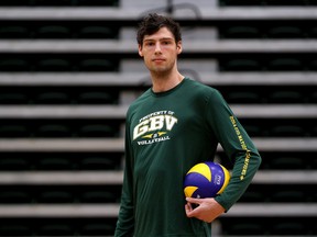 University of Alberta volleyball player Chris Morrow. Photo by David Bloom