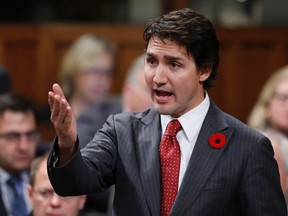 Liberal leader Justin Trudeau speaks during Question Period in the House of Commons on Parliament Hill in Ottawa November 4, 2014. REUTERS/Chris Wattie