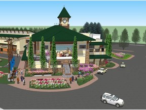 The proposed community centre in Stony Plain (see conceptual design on left), which is Phase III of the Heritage Park project and an addition to the Heritage Park Pavilion, is part of the 2015 Stony Plain Town budget, as presented by administration on Nov. 3, at a total cost of $10.5 million. - Image Supplied