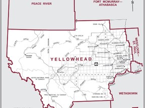 The Yellowhead riding extends into Parkland County. - Image courtesy of Elections Canada