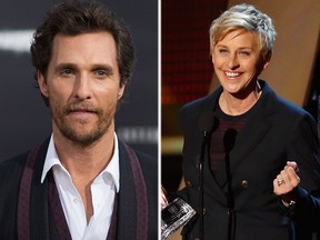 Matthew McConaughey and Ellen DeGeneres. (Reuters file photos)