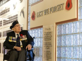 Navy veteran Sid Daley, 102, recounted his Second World War experiences at Parkwood Hospital in London. DEREK RUTTAN/ The London Free Press /QMI AGENCY