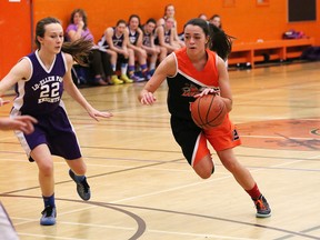 The Lasalle Lancers played the Lo-Ellen Knights in the girls senior basketball final at Lasalle Secondary School on Saturday. JOHN LAPPA/THE SUDBURY STAR/QMI AGENCY