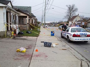 Police are investigating a double stabbing on Adelaide St. south of Hamilton Rd. (DEREK RUTTAN, The London Free Press)