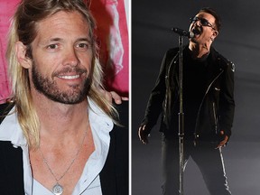 (L-R) Taylor Hawkins and U2's Bono.