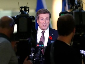 Toronto mayor-elect John Tory addresses media Monday November 10, 2014. (Michael Peake/Toronto Sun)