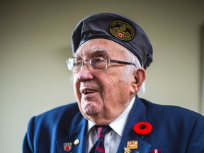 Second World War veteran Ross Baker, 93, in Toronto on Monday, November 10, 2014. (Ernest Doroszuk/Toronto Sun)
