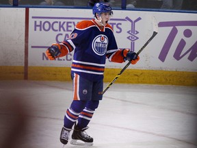 Ryan Nugent-Hopkins is starting to flex his muscles, literally, offensively and defensively this season. (David Bloom, Edmonton Sun)