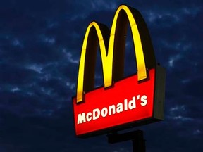 A McDonald's restaurant sign.  REUTERS/Mike Blake/Files