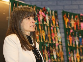 Kingston and the Islands MPP Sophie Kiwala speaks to the students of the Religions of Native Peoples class at Queen's University on Wednesday. (Julia McKay/The Whig-Standard)