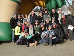 Tara Baker (middle) is surrounded by friends, family and colleagues in Edmonton before heading into the Eskimos game before the announcement for the Scotiabank Game Changers.

Submitted photo