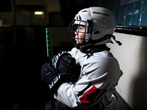 Jaxon Melnychuk is pictured with his new glove.
Christopher king | Whitecourt Star