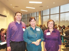 Pictured here (from left to right) are executive director of the United Way Perth-Huron, Ryan Erb, community developer at the Huron County Health Unit, Janice Dunbar, and program coordinator at Rural Response For Healthy Children, Pam Hanington.