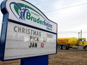 Welcome to Bruderheim sign on Jan. 11, 2012. IAN KUCERAK/EDMONTON SUN