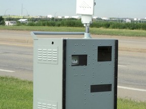 Photo radar disguised as an electrical box.