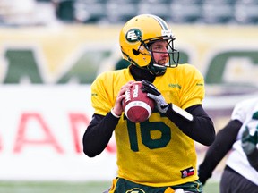 Matt Nichols was ahead of Roughriders QB on the depth chart when the two were both on the Eskimos roster. (Codie McLachlan, Edmonton Sun)