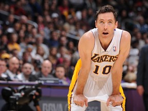 Steve Nash of the Los Angeles Lakers catches his breath during a game against the Chicago Bulls at the Staples Center on February 9, 2014 in Los Angeles.  (AFP file photo)