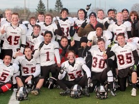 The Northern Vikings defeated the St. Patrick's Fighting Irish 24-21 Saturday for the Lambton Kent senior boys high school football championship. Northern advances to SWOSSAA against the Herman Green Griffins Friday in Sarnia. (TERRY BRIDGE/THE OBSERVER)