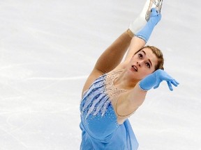 Alaine Chartrand of Prescott, Ont., performs during the ladies free skating program at the Rostelecom Cup ISU Grand Prix of Figure Skating in Moscow November 15, 2014. (REUTERS/Grigory Dukor)