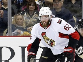 Senators' Eric Gryba is on pace for 251 penalty minutes this season. (USA Today Files)