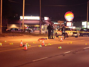 York Regional Police at the scene in Richmond Hill Sunday, Nov. 16, 2014 after a woman was killed and a man injured by an alleged drunk driver. (John Hanley/Toronto Sun)