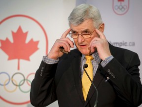 Hockey coach Pat Quinn speaks at Bankers Hall in downtown Calgary on Thursday, June 5, 2014. (Lyle Aspinall/QMI Agency)
