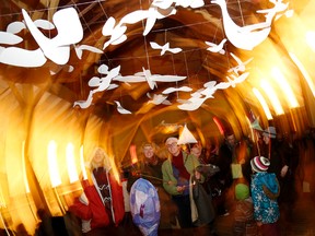 Participants in the Firelight Festival Lantern festival parade walked to the Crystal Palace where they enjoyed refreshments and musical performances from locals D'Ari and Mel plus Toronto orchestra The Lemon Bucket Band. 
Emily Mountney-Lessard/The Intelligencer/QMI Agency