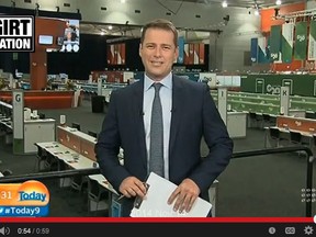 Channel Nine's 'Today' show host Karl Stefanovic wore the same blue suit on air everyday for a year in a sexism experiment, to show that women are judged more harshly than men. (YouTube screengrab)