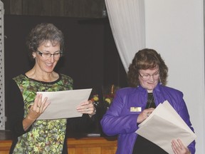 Pictured here are Summer Company assistant, Donna Taylor, and business consultant, Alison Lobb. Both women are from the Huron Small Business Enterprise Centre located in Seaforth.